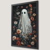 Eerie Ghost in Flowers Art Poster for Halloween