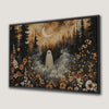 Eerie Ghost in Wildflowers Canvas Print Haunted Art