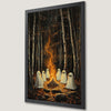 Eerie Ghosts by Campfire Art Poster for Halloween