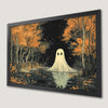 Eerie Haunted Fall Forest Art Poster for Halloween
