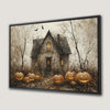 Eerie Haunted House Canvas Print Spooky Halloween Decor
