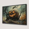 Eerie Jack O Lantern Canvas Print Spooky Halloween Art