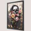 Eerie Skull in Flowers Art Poster - Gothic Botanical Wall Decor