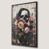 Eerie Skull in Flowers Canvas Print Surreal Decor