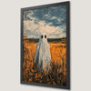 Eerie Wheat Field Ghost Art Poster for Halloween