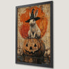 Eerie White Rabbit Jack O Lantern Art Poster for Halloween