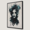 Elegant Abstract Woman Face Framed Canvas Print