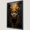 Elegant African American Woman Art Poster | Black and Gold Decor