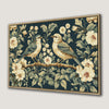 Elegant Birds on Flower Branches Vintage Canvas Print