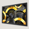 Elegant Black and Gold Circles Art Poster for Bedroom Decor