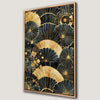 Elegant Black and Gold Symmetric Floral Canvas Print Art