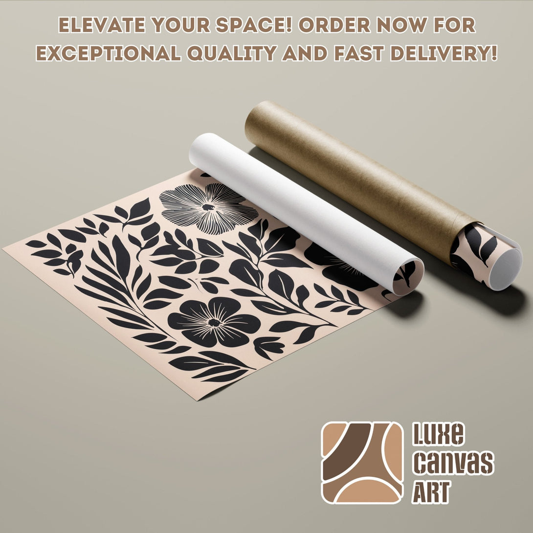 Floral Poster Roll in neutral tones. Elevate your space with exceptional quality art.