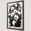 Elegant Black and White Flowers Art Poster for Home Decor