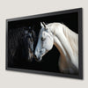 Elegant Black and White Horse Art Poster for Equestrian Decor