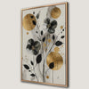Elegant Black Floral with Gold Circle Canvas Print