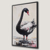 Elegant Black Swan Graceful Canvas Print Wall Art