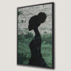 Elegant Black Woman Silhouette Canvas Print Art