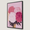Elegant Blooms Pink Floral Burst Framed Canvas Print
