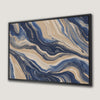 Elegant Blue and Beige Fluid Art Canvas Print