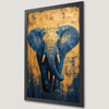 Elegant Blue and Gold Elephant Art Poster for Modern Decor