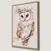 Elegant Bohemian Owl Canvas Print with Framed Boho Art