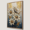 Elegant Botanical Beige Blooms Canvas Print with Frame