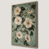 Elegant Botanical Floral Canvas Print with White Flowers