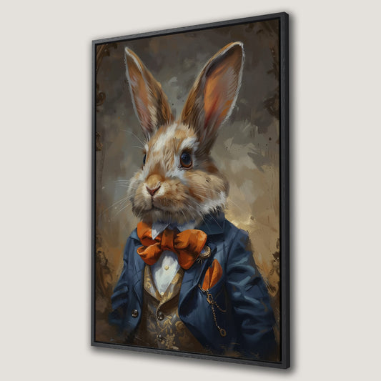Elegant Bunny Portrait Canvas Print for Charming Decor