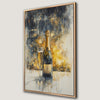 Elegant Champagne Celebration Canvas Print with Festive Fireworks