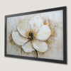 Elegant Cream White Floral Art Poster with Gold Accents