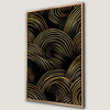 Elegant Curved Lines Canvas Print in Black and Gold