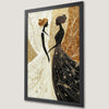 Elegant Feminine Silhouette Art Poster in Black and Gold