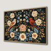 Elegant Floral and Bird Canvas Print in William Morris Style