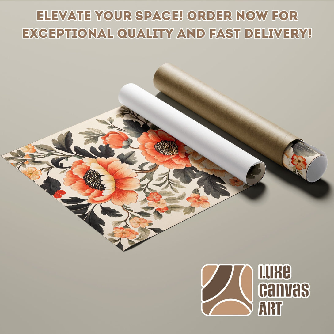 Floral Poster Roll in warm tones. Enhance your space with this beautiful art print. Order now!