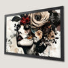 Elegant Floral Woman Face Art Poster for Modern Decor
