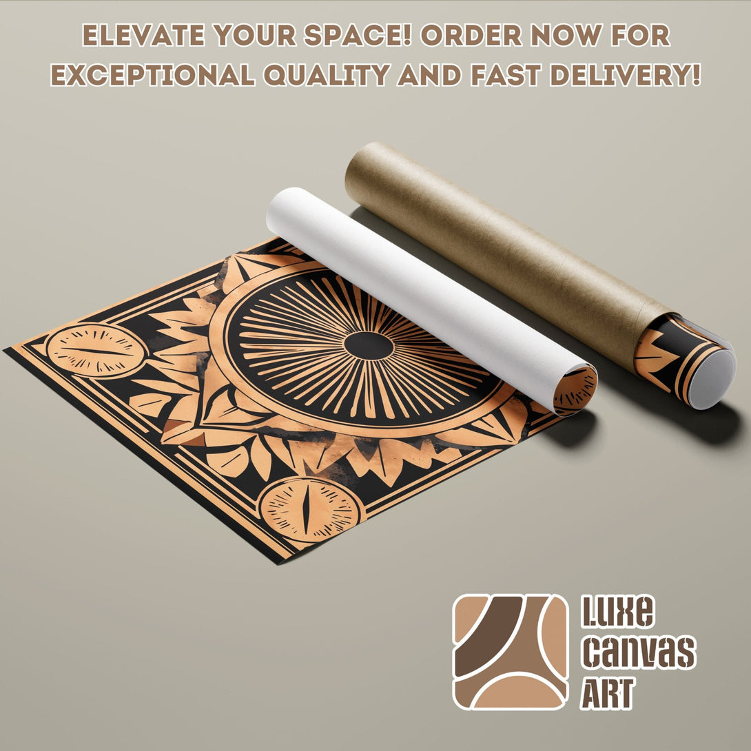 Stylish Poster Roll in black and copper tones. Elevate your space with Luxe Canvas Art!