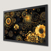 Elegant Gold and Black Floral Art Poster with Spiral Design