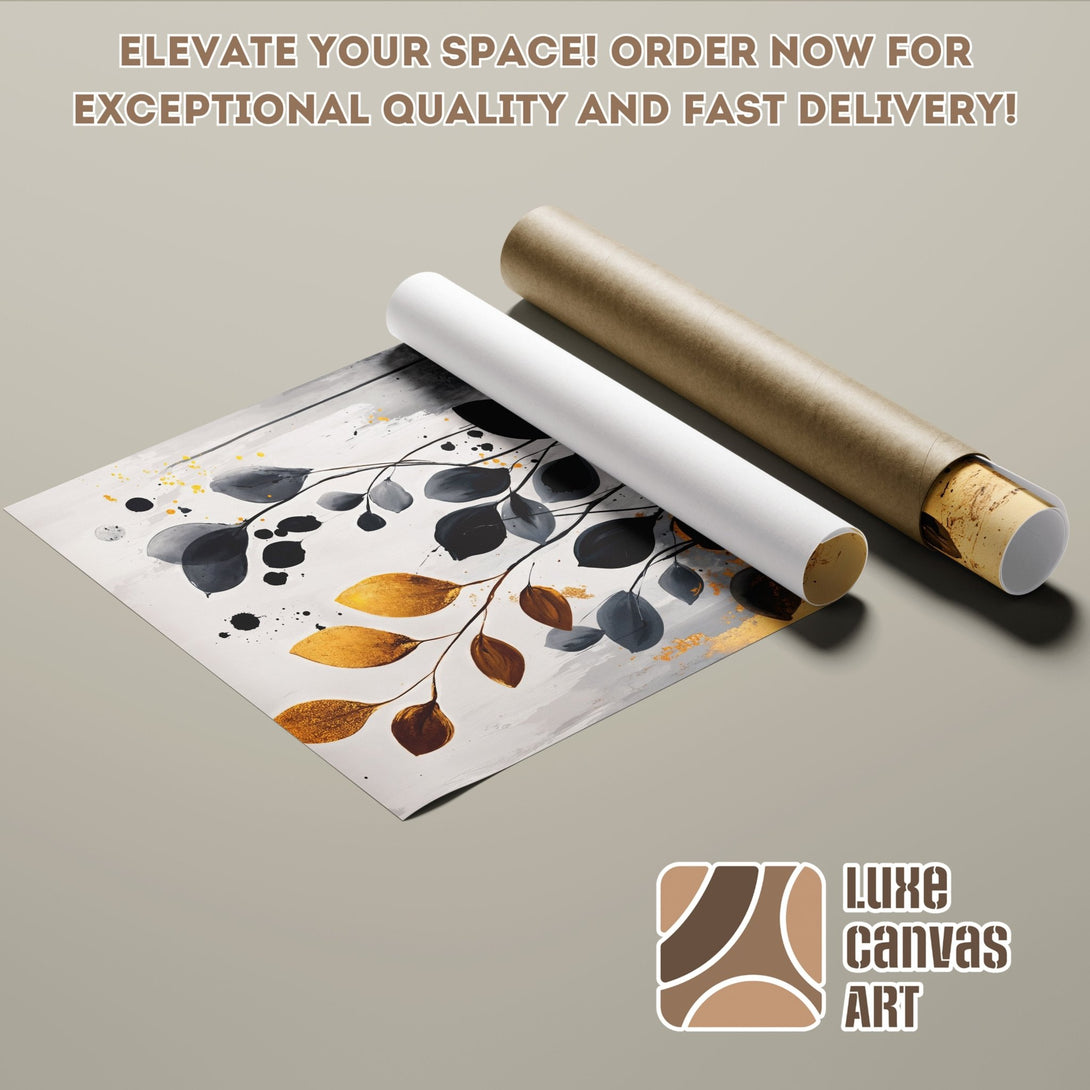 Abstract botanical Poster Roll art print in neutral tones. Elevate your space with this stylish wall decor.