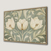 Elegant Green Botanical Spring Tulips Canvas Print Art