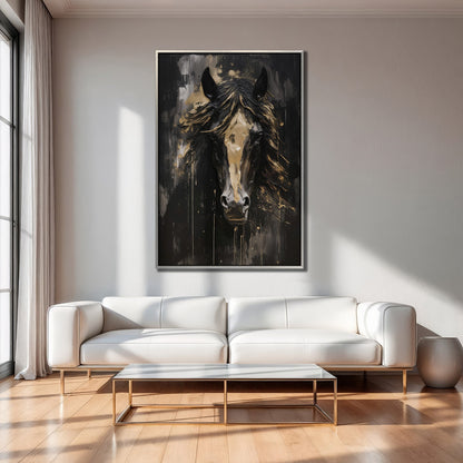 Elegant Horse Canvas Print Western Rustic Wall Art
