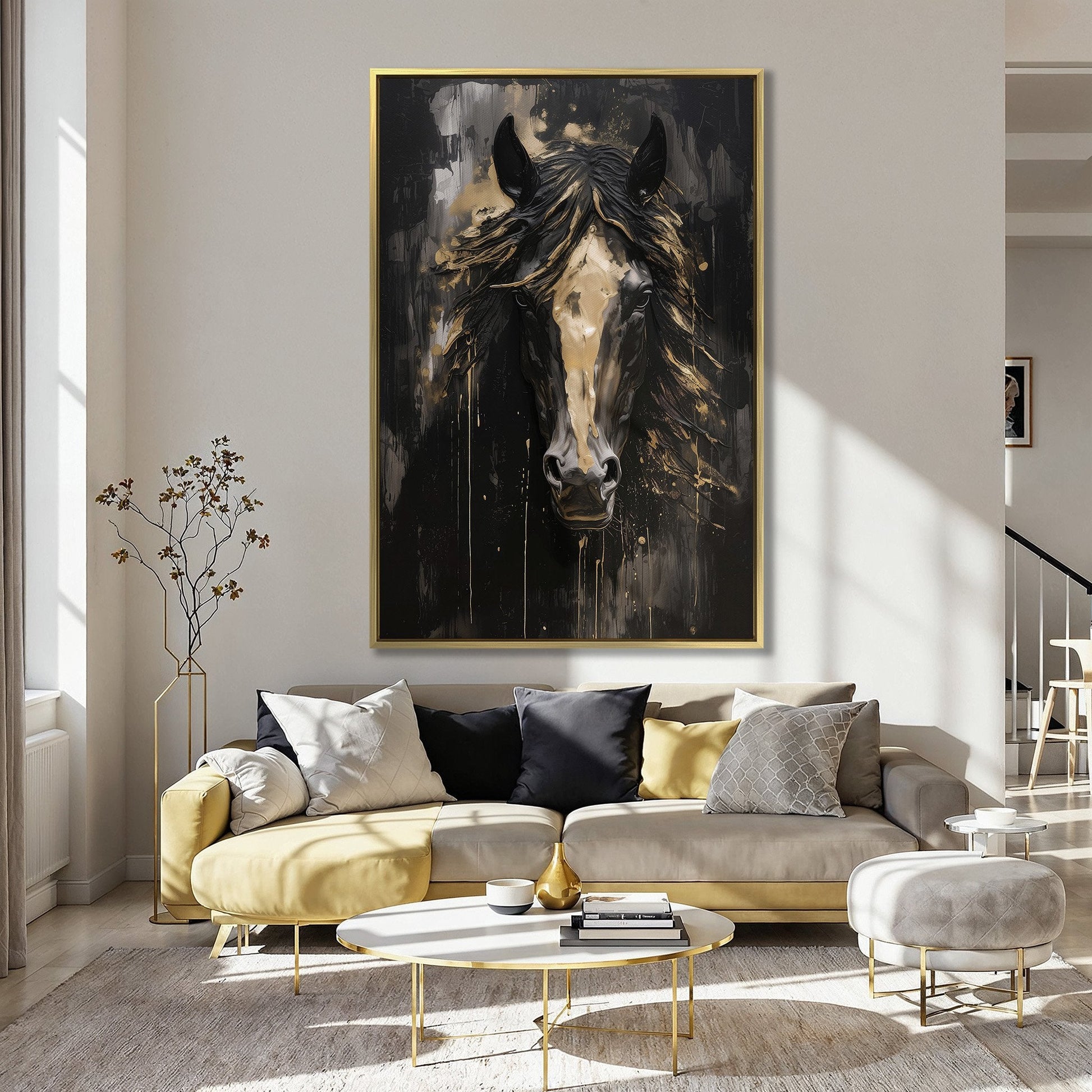 Elegant Horse Canvas Print Western Rustic Wall Art