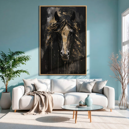 Elegant Horse Canvas Print Western Rustic Wall Art