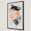 Elegant Peach Black Grey Sun Canvas Print Abstract Art
