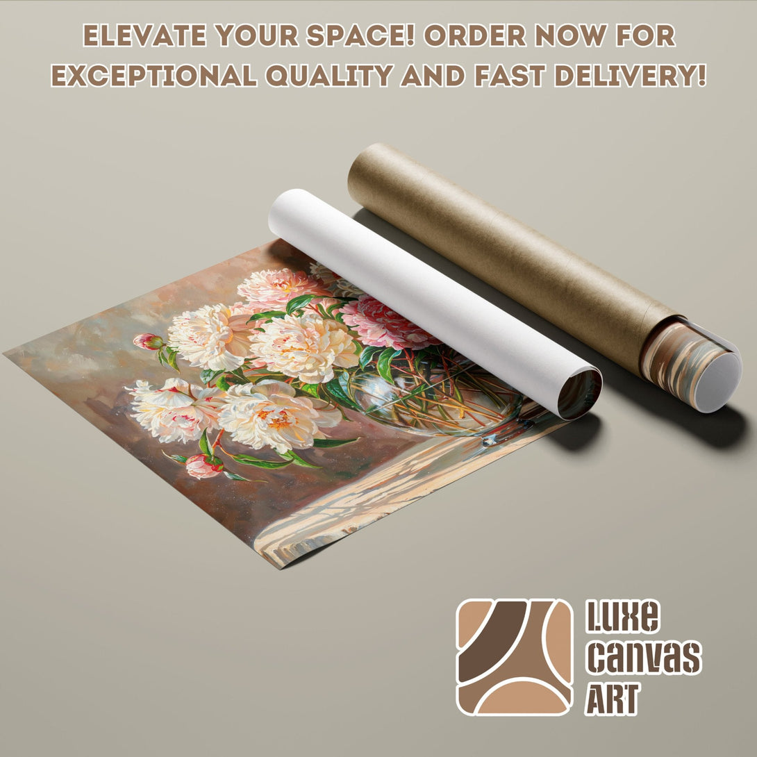 Poster Roll featuring a floral painting in a warm, neutral color palette. Elevate your space with art!