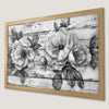 Elegant Peony Floral Art Poster in Shabby Chic Style