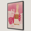 Elegant Pink Champagne Art Framed Canvas Print