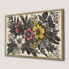 Elegant Vibrant Wildflowers Framed Canvas Print