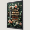 Elegant Vintage Books and Roses Art Poster for Home Decor