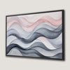 Elegant Waves Canvas Print in Pastel Pink, Blue, and Grey