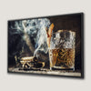 Elegant Whisky and Cigar Canvas Print for Bars